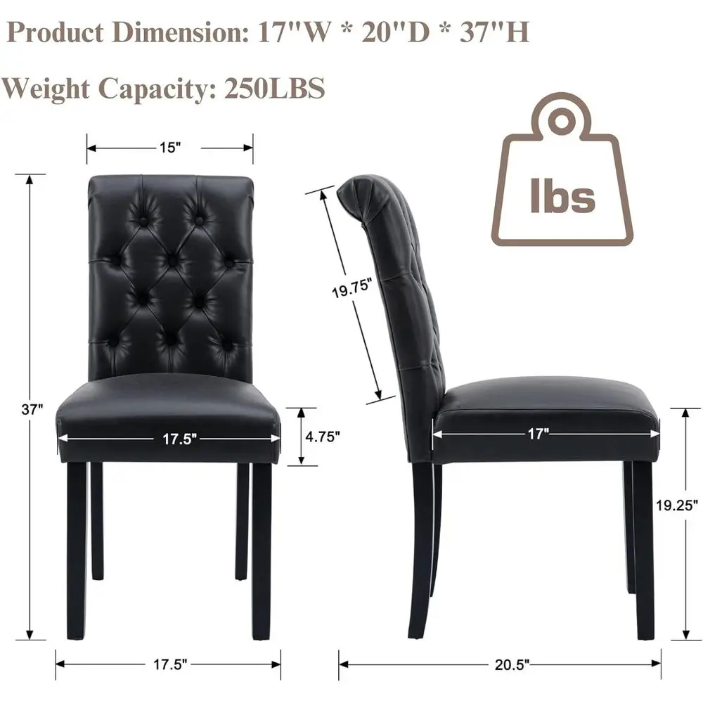 armhouse Dining Chairs Set o 4, PU Leather Kitchen Chairs, ern Upholstered Accent Chair Solid Wood Parsons Chairs or Home/Living