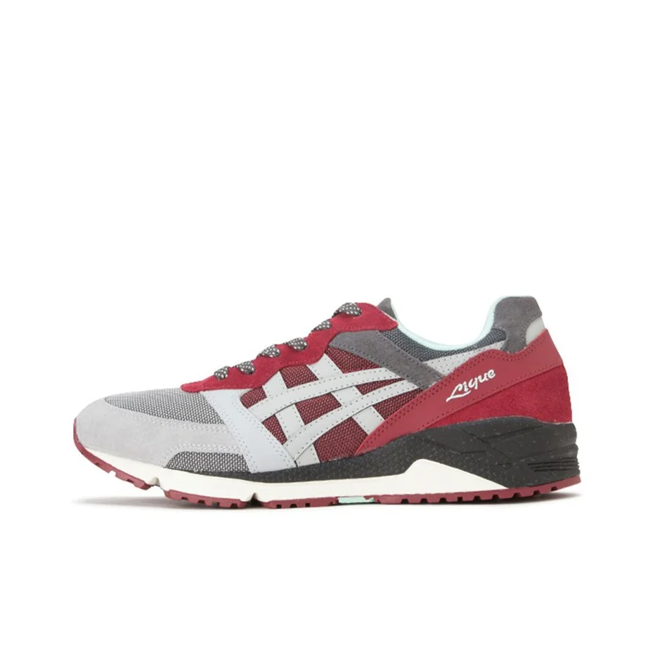 ASICS Gel Lique Running Shoes Unisex Low Top Gray/Red H6H1L-2696