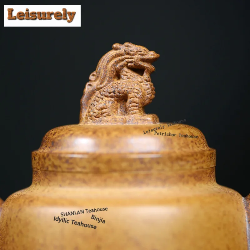 360ml Antique Yixing Purple Clay Teapots Handmade Dragon Landscape Pot Raw Ore Wood-fired Porcelain Mud Kettle Zisha Tea Set