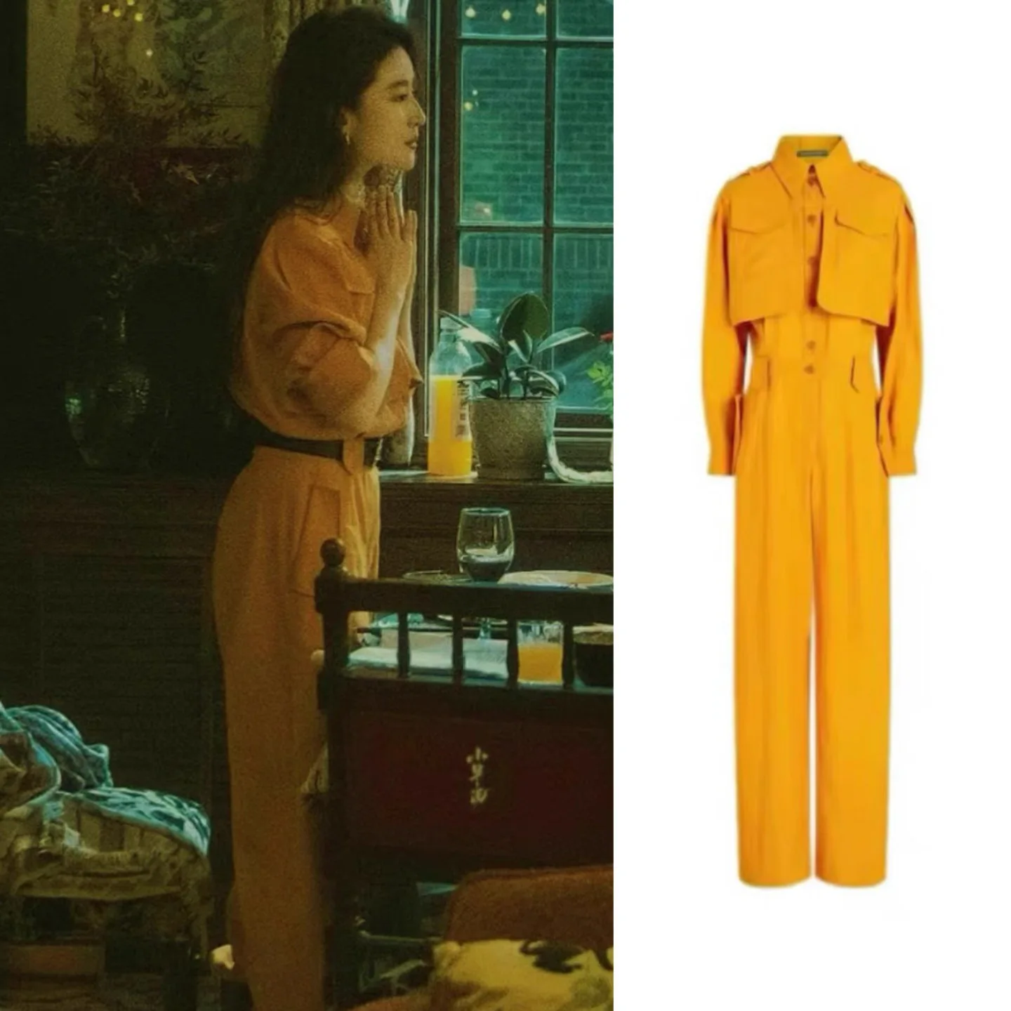 Mono de Trabajo Naranja para Mujer, Nuevo Diseño Moderno de Pantalones Largos de Cintura Alta, Sensación de Moda Casual, Producción China