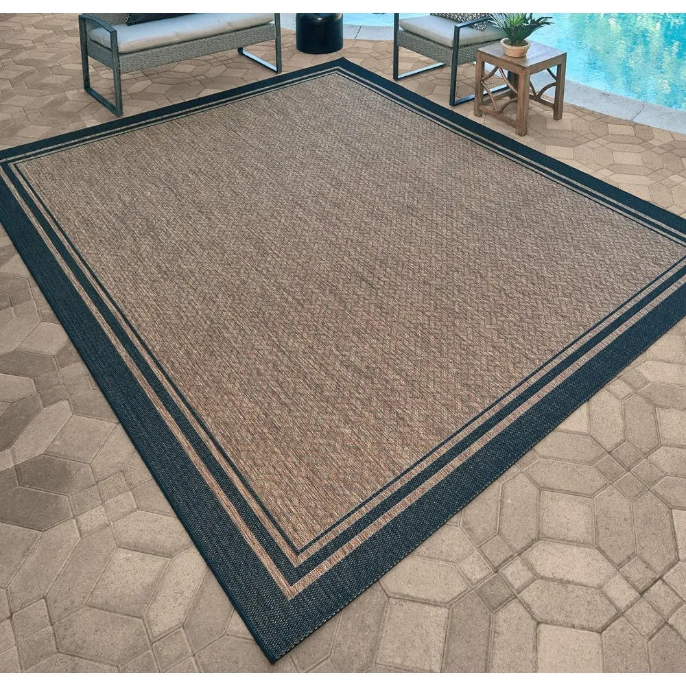 

Carpeting,Indoor Outdoor Classic Flatweave Area Rug, Stain UV Resistant Carpet, Deck, Patio, Poolside, 8x10 Ft, Large Carpets