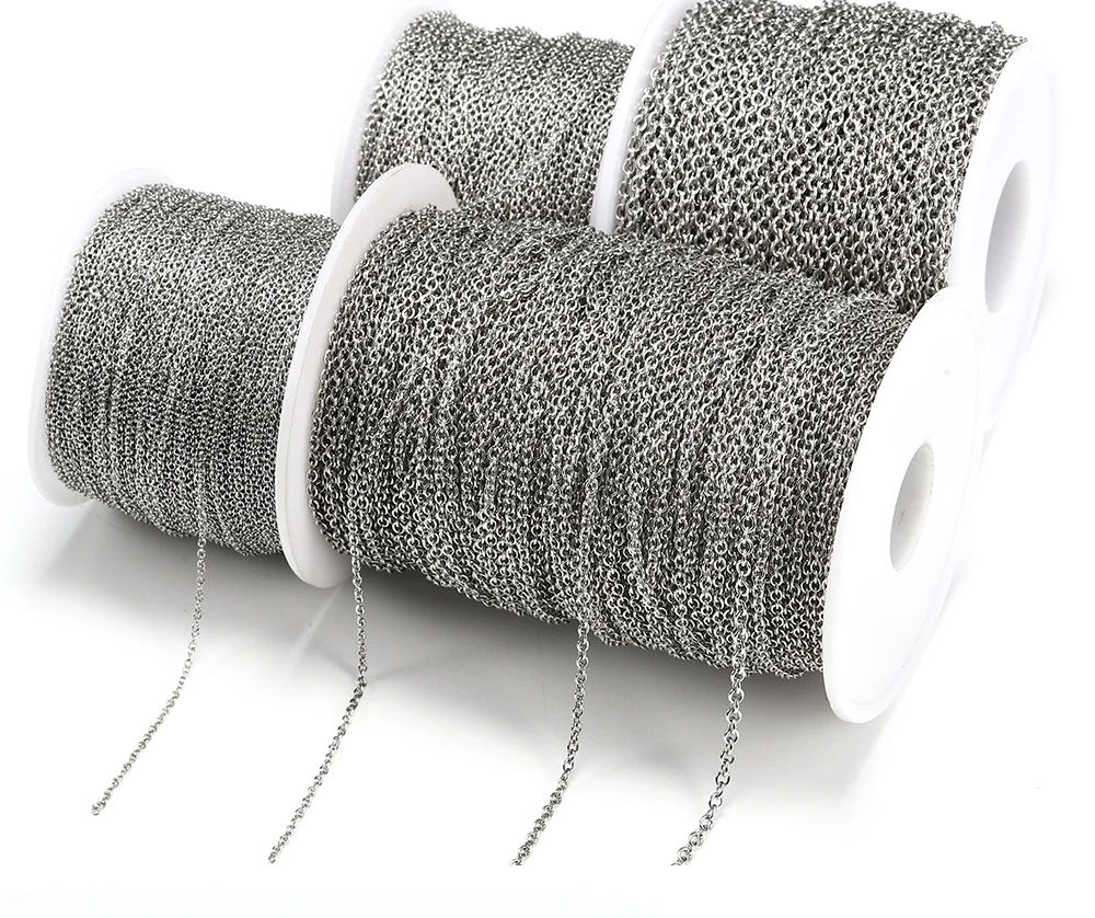 2 Meter 1,2/1,5/2,0/2,5 mm goldfarbene O-förmige dünne Kette aus Edelstahl für Armbänder, Halsketten, DIY-Schmuckherstellungszubehör – Detail 4