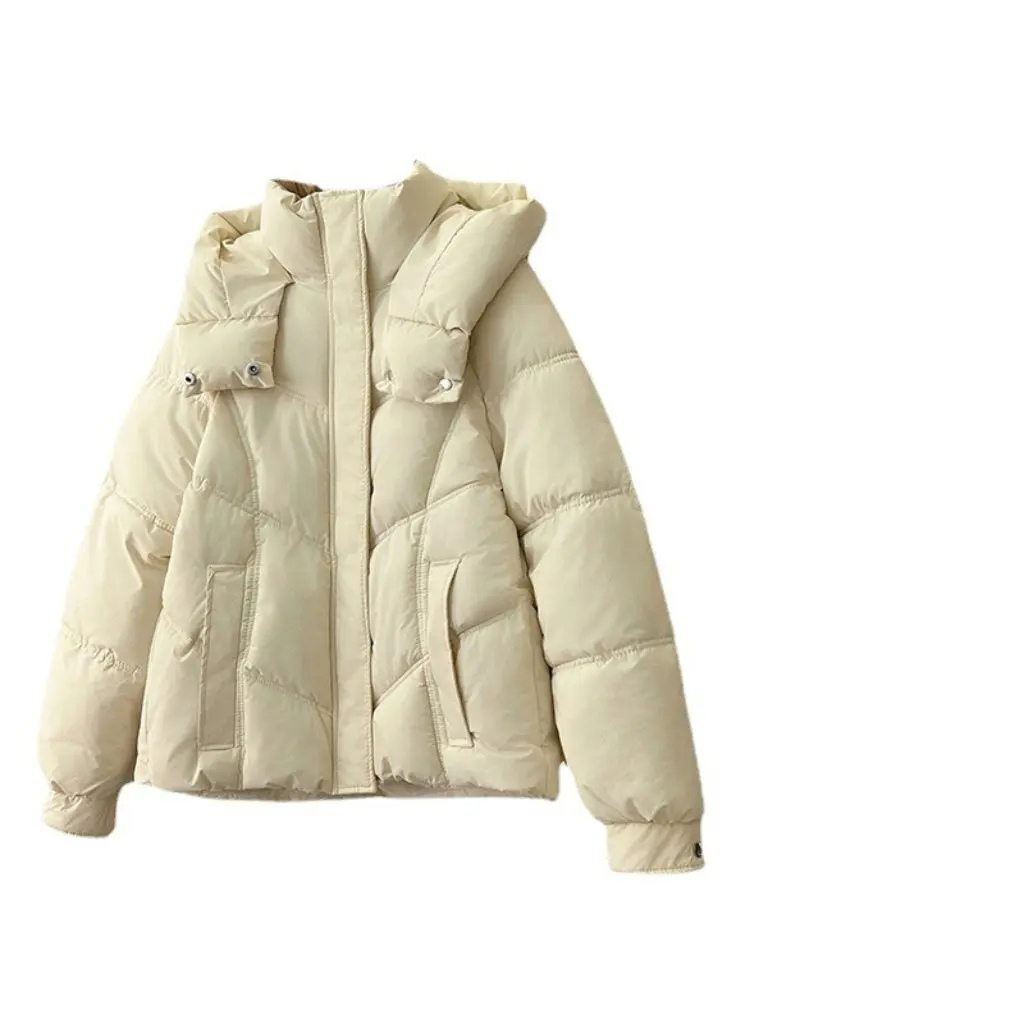 

Women's Winter Padded Jacket Loose Slim Fit Hooded Cotton-Polyester Blend Short down Coat Style