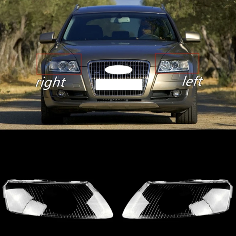 

1Pair Car Headlight Shell Lamp Shade Transparent Lens Cover Headlight Cover For A6L 2006-2011 Spare Parts Parts