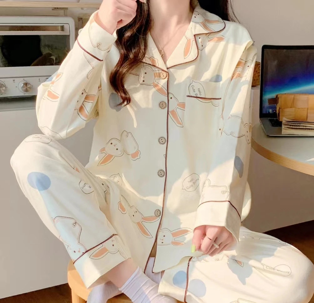 Monthly Clothing 2 Sets Of Spring And Summer Cotton Postpartum Breastfeeding Maternity Pajamas Maternity Pregnancy Home Wear