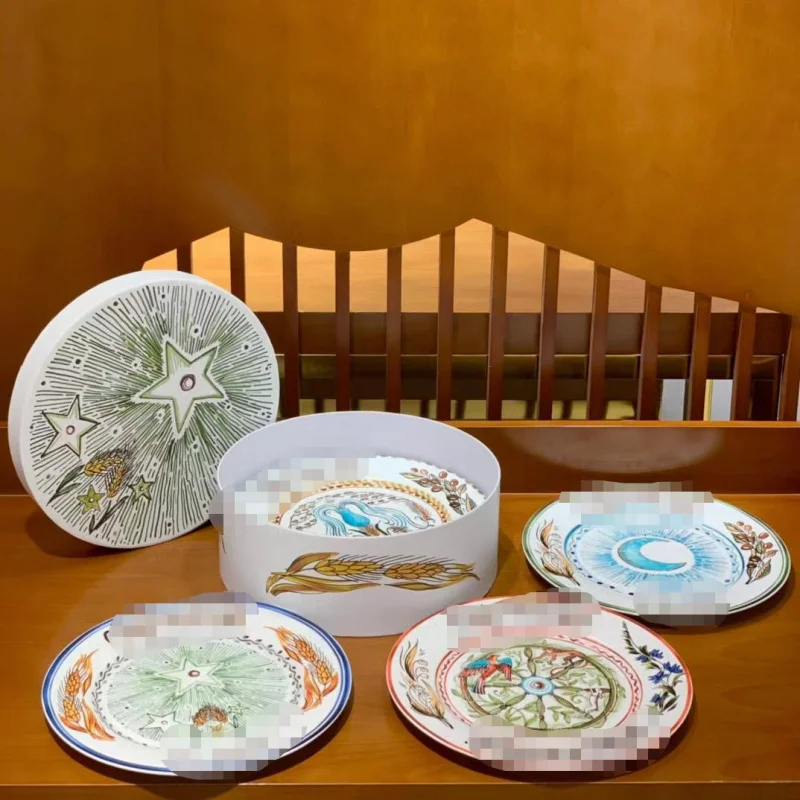 【Dijia】Tarot Series Bone China Dish Tableware European-Style Ceramic Plate Cold Plate Box Foreign Trade