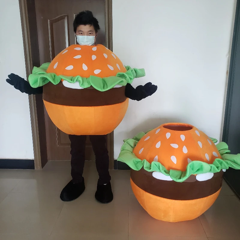 همبرغر بيتزا تأثيري حلي الكبار حفلة الحيوان كرنفال الإعلان الحدث زي تعزيز الغلاف الجوي الدعائم التميمة