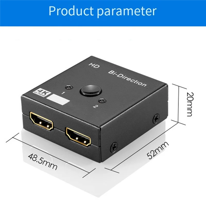 4K 2 Into 1 Out 1 Into 2 Out HDMI-Compatible Converter Computer Projection to Tv Adapter for HD Signal Products