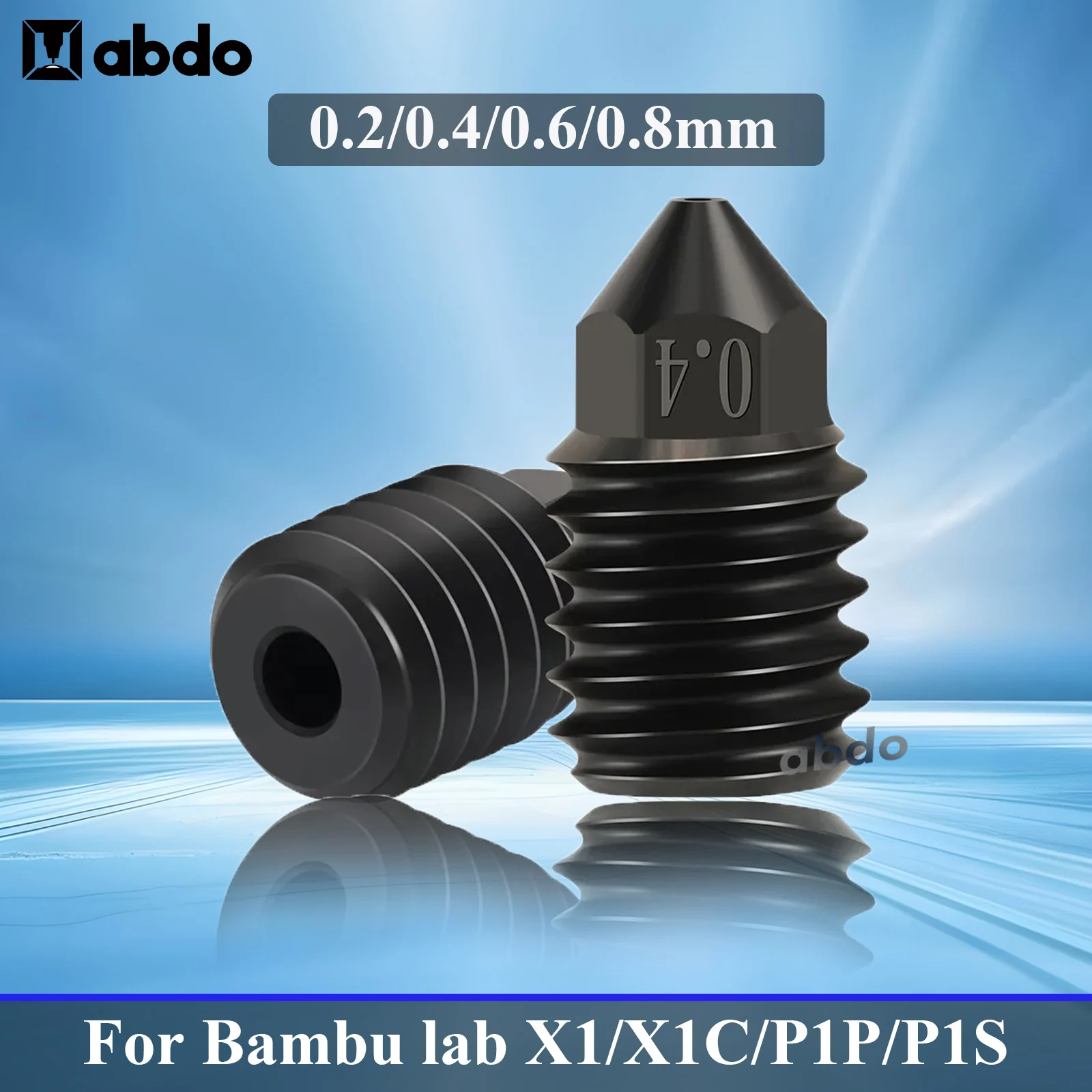 3D Printer Nozzle 0.2/0.4/0.6/0.8mm Hardened Steel nozzle P1P nozzle For Bamboo P1S 3d printer accessories for Bambu lab X1 X1C