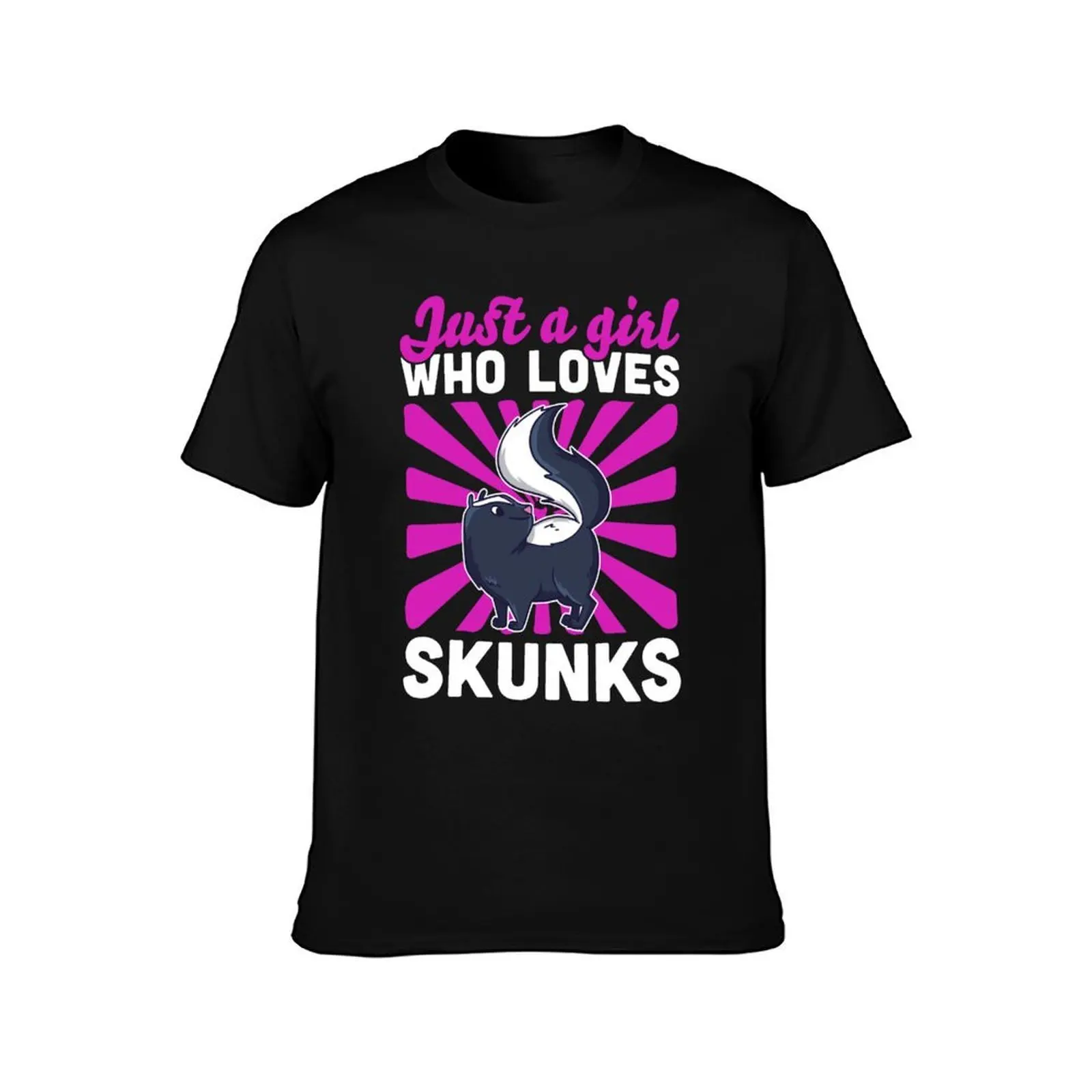 Girl who loves skunks saying T-Shirt Casual Basic Short Sleeve T-Shirt