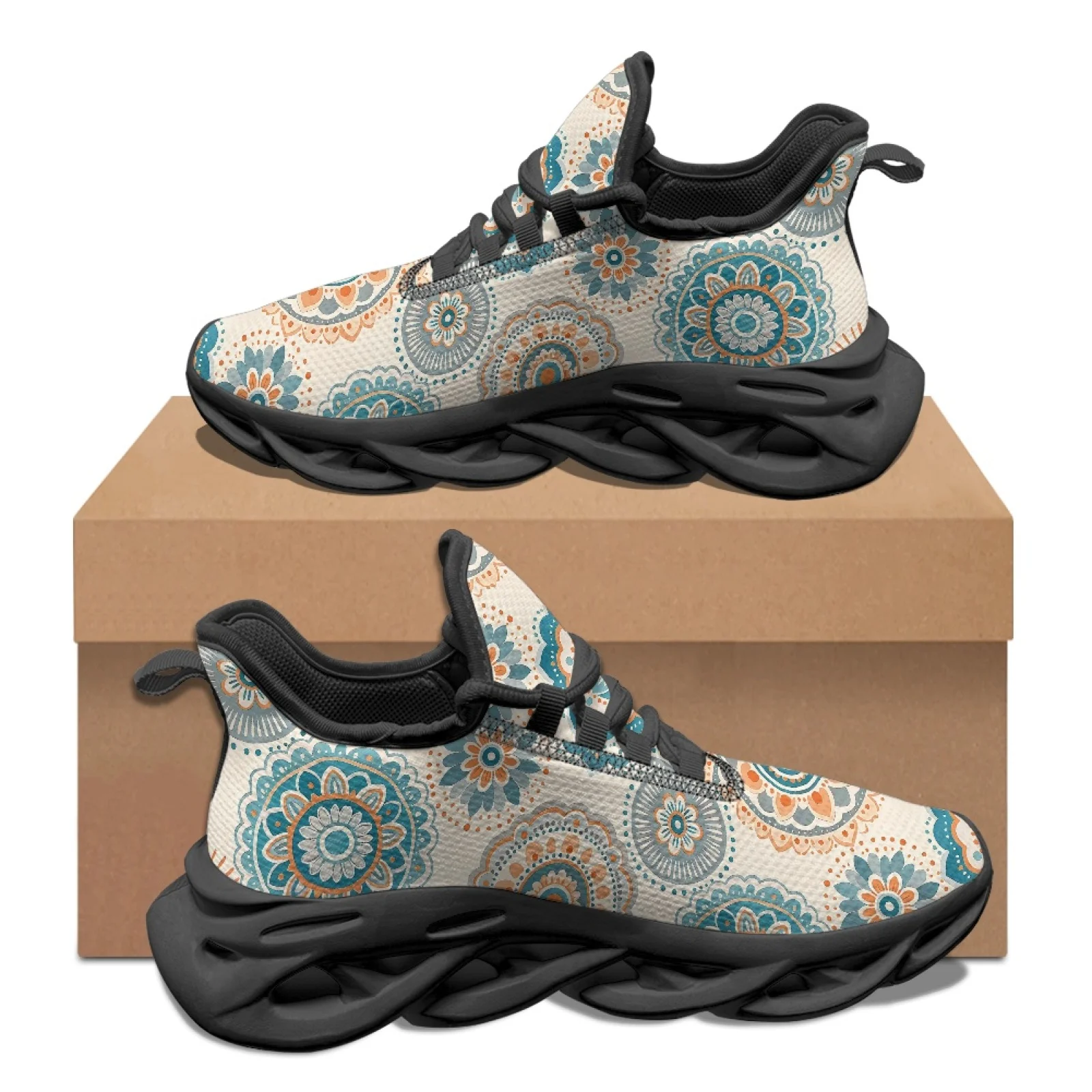 PENSTROLL Comfortable Athletic Trainer Breathable Mens Running Shoes for Walking Girls Mandala Print
