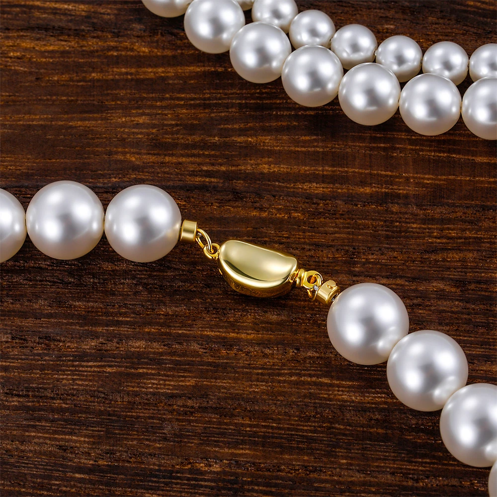 Trumium Vintage Elegant 6/8/10mm White Pearl Chain Choker Necklace for Women Wedding Party Fashion Simple Jewelry Giris Gift