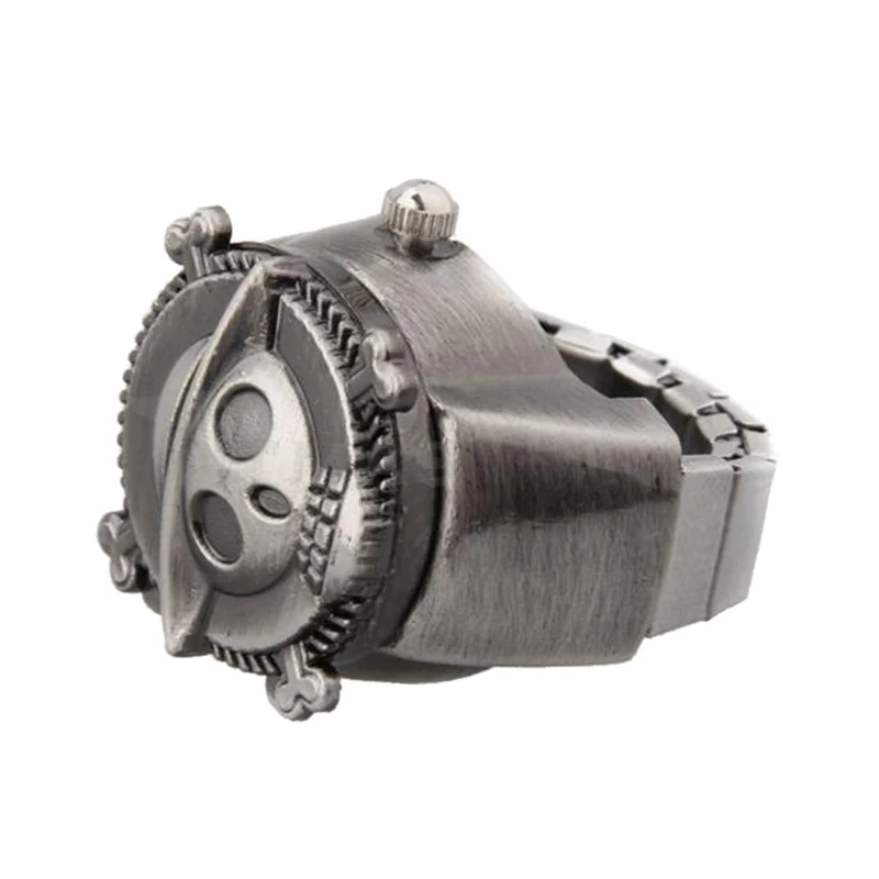 Винтажные милые пиратские металлические карманные часы с черепом и кольцом на палец