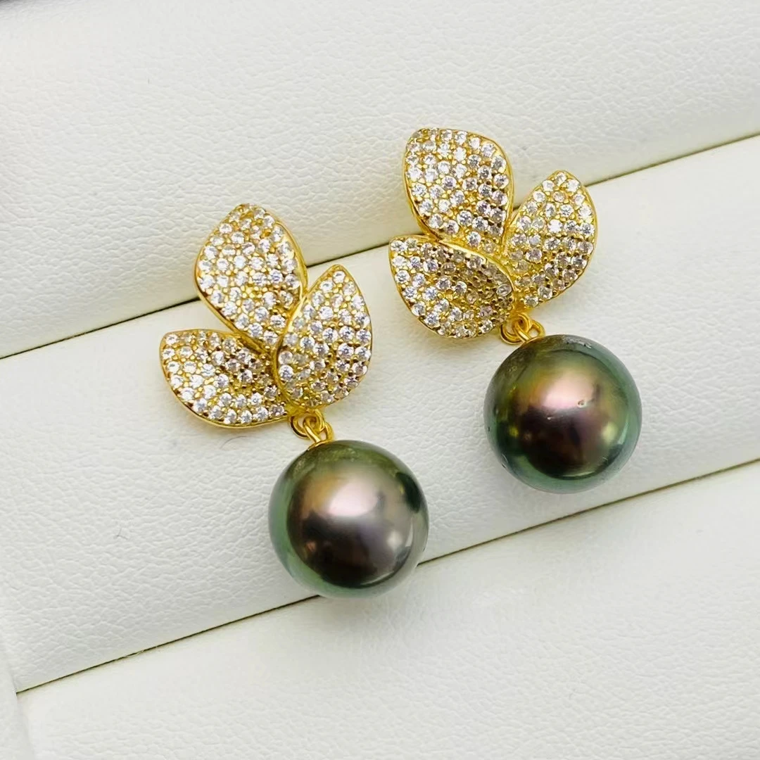 

Wholesale 925 Sterling Silver Earrings Mount Findings Settings Base Mounting Parts Accessory for 9-12mm Pearls