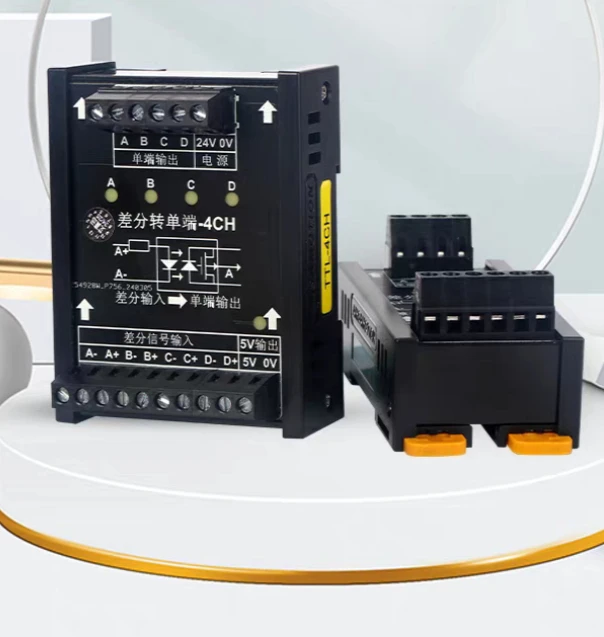 2 3 4 Channels Converter Differential TTL Convert into Collector HTL Signals Terminal Blocks Plate PLC NPN & PNP TTL-2CH 3CH 4CH