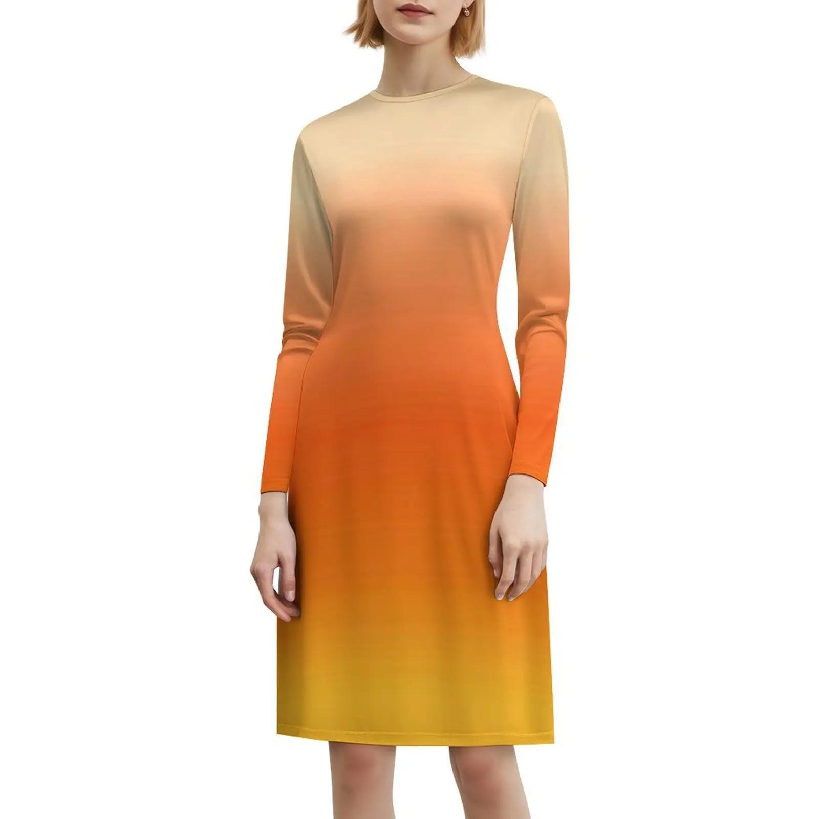 الخريف كاندي الذرة أومبير التدرج البوهيمي فستان بلا أكمام للنساء طباعة فساتين حفلات الشاطئ خريف الخريف الحلوى الحلوى الذرة الحلوى #1