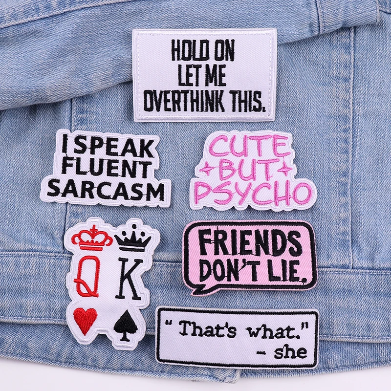 Patch de broderie de lettres de personnalité pour vêtements, patchs de dessin animé, patchs de lettre punk, couture de sac à dos, veste, bricolage