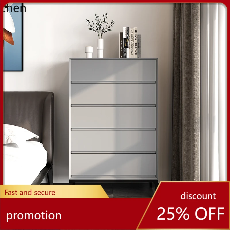 ZMLItalian solid wood six-chest cabinet modern simple living room storage side cabinet seven or eight drawers bedside cabinet