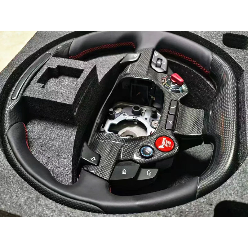 2017-2022 Car Modified Steering Wheel Carbon Fiber Shift Racing Style Special Car Steering Wheel for F8 Portofino