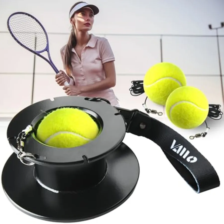 

Professional Tennis Trainer - Full Metal Portable Solo Rebounder with 3 High-Elastic String Balls Ideal for Adults Beginners an