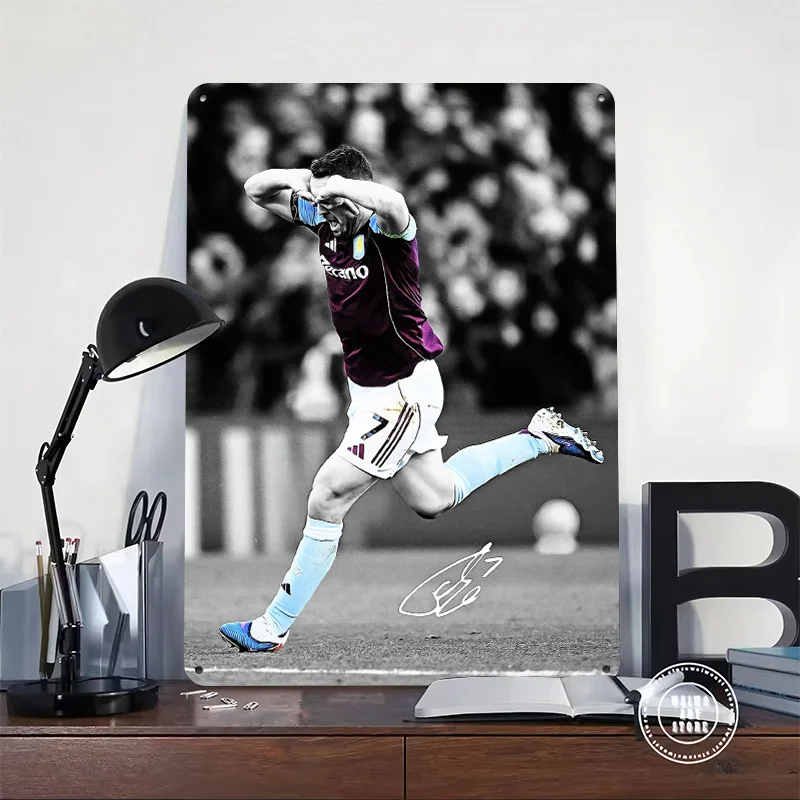John McGinn Celebration in Selective Color Personalized 3D Textured Metal Poster Wall Art Tinplate Sign for Article Decoration