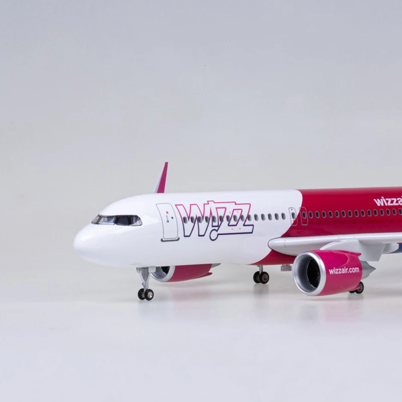 With Wheels And Lights Hungarian Viz Air A320neo Aircraft Model Simulation Civil Aviation Assembly Collection Gift Display