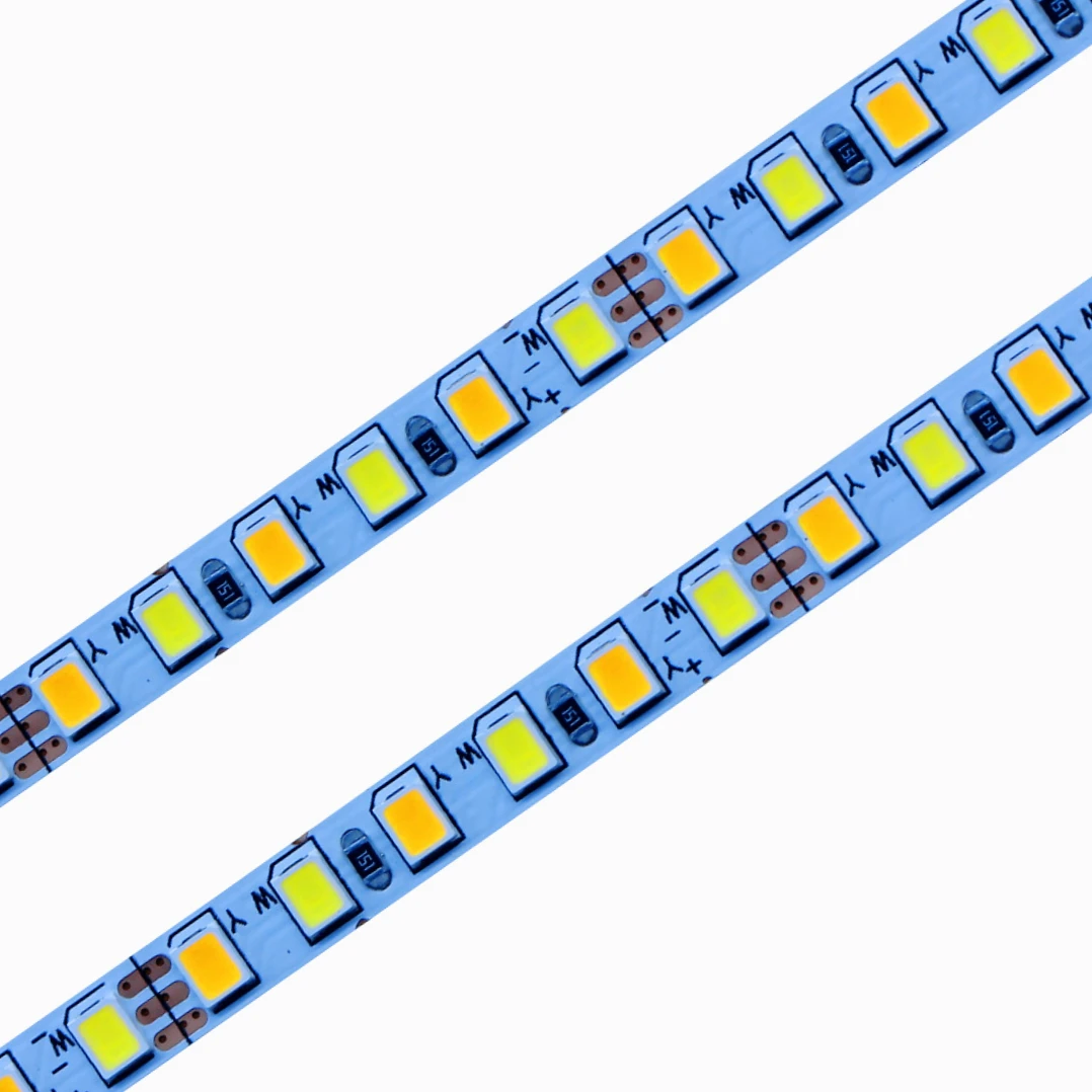 

2835 CCT LED Strip Light Tape 5M 10M 5mm Width 168leds/M White+Warm White Color Temperature Adjustable Dimmable Strip DC12V 24V