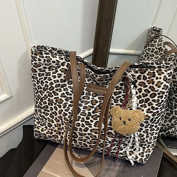 2025 Nova sacola com estampa animal para mulheres, bolsa de ombro retrô chique, bolsa crossbody casual espaçosa, espaçosa e sofisticada ​