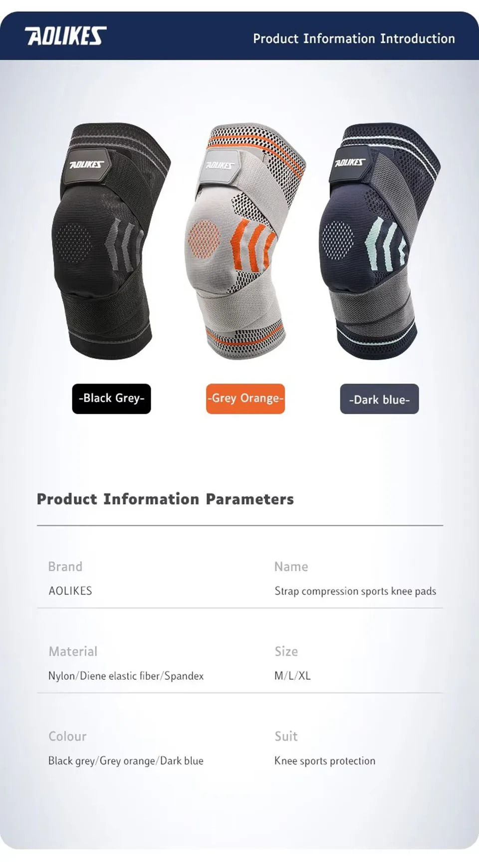 Aolikes Knies tützen mit Silikon gel Patella Kompression hülse Feder stütze schützen Stabilisator für Arthritis Sport Acl Erholung – Detail 5