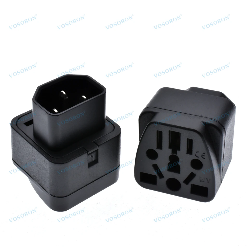 IEC 320 C14 UPS Power Connector Plug, 10A 250V Universal Female AU/US/UK/EU Socket To C14 Male Converter Power Adapte