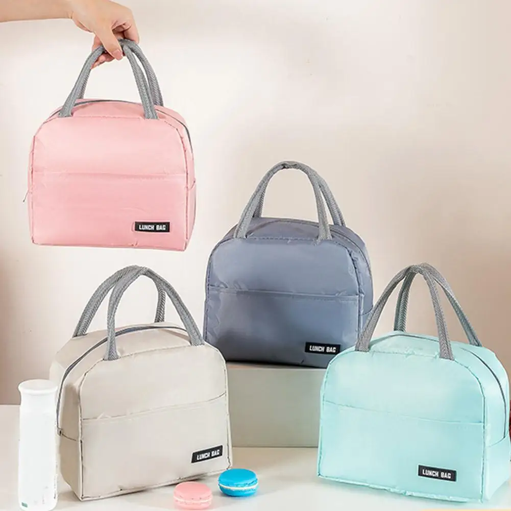 Lunchtasche, Lunchtasche aus Oxford-Stoff, isolierte Lunchbox-Tasche mit auslaufsicherem Aluminiumfolienfutter, Mund mit Reißverschluss