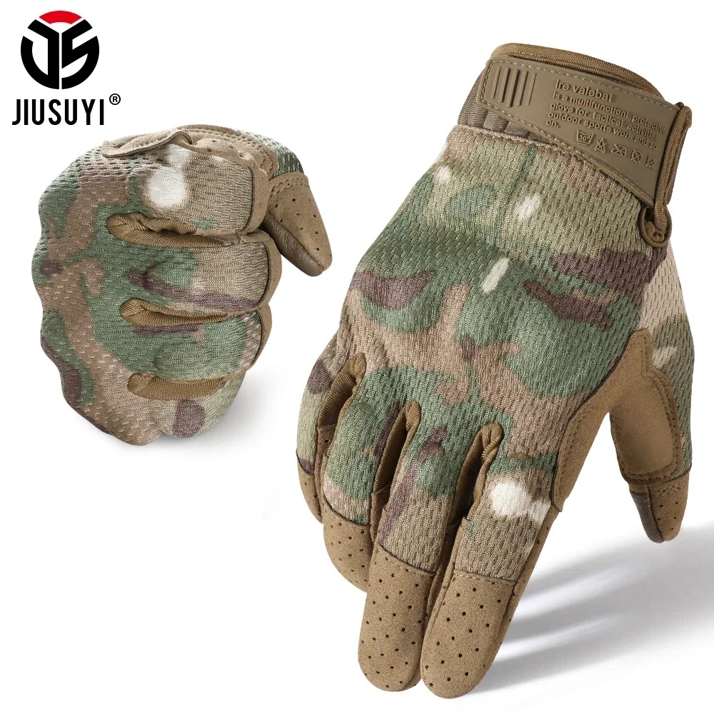 

Tactical Full Finger Gloves Touch Screen Sports Climbing Paintball Shooting Hunting Bicycle Work Anti-slip Protective Gear Men