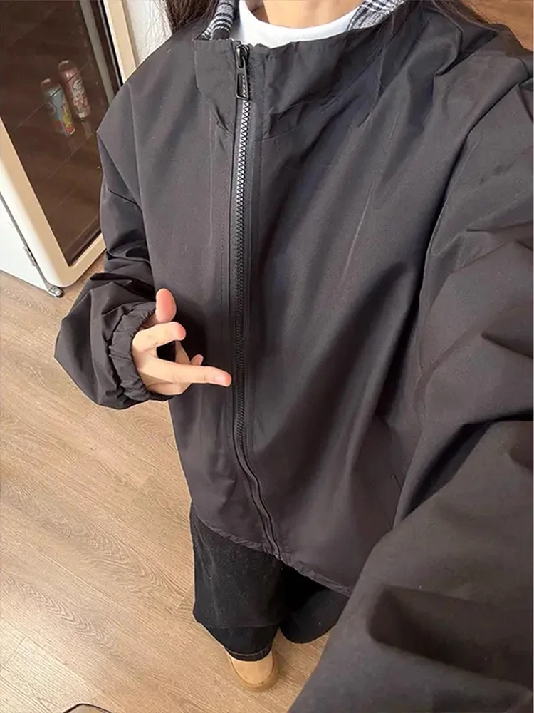 Męska kurtka baseballowa Cleanfit w kratę, jesienna, z wywijanym kołnierzem, w stylu amerykańskim retro, dla par, odzież wierzchnia, dopasowany krój, patchwork, Yout...