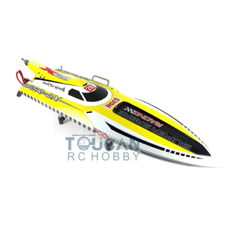 

G30H ARTR 54" 30CC Engine Gasoline Fiber Glass RC Racing Boat Rudder Propeller Yellow TH02683