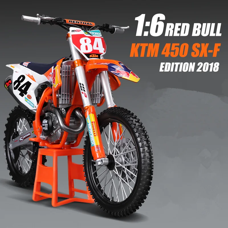 Maisto 1:6 2018 KTM 450 SX-F Factory Edition 84 Alloy Racing Motorcycle Model Metal Street Motorcycle Model Collection Kids Gift