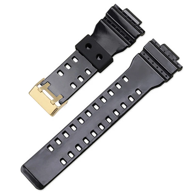 Silicone Rubber Watch Band Strap Fit For Casio G Shock GA110 GA100 400 Replacement Black Waterproof Watchbands16mm Accessories