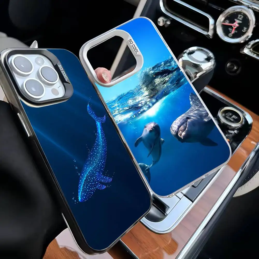 

Ocean Shark Whale Turtle Dolphin Phone Case For iPhone 16,15,14,13,12,11,Mini,Pro,MAX White Matte Shockproof Cover