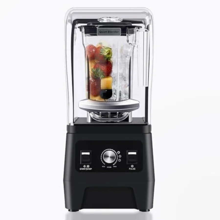 Professional Quiet Blender for Shakes and Smoothies with Quiet Shield Sound Enclosure Noise Reduction Kitchen Blender with 56oz