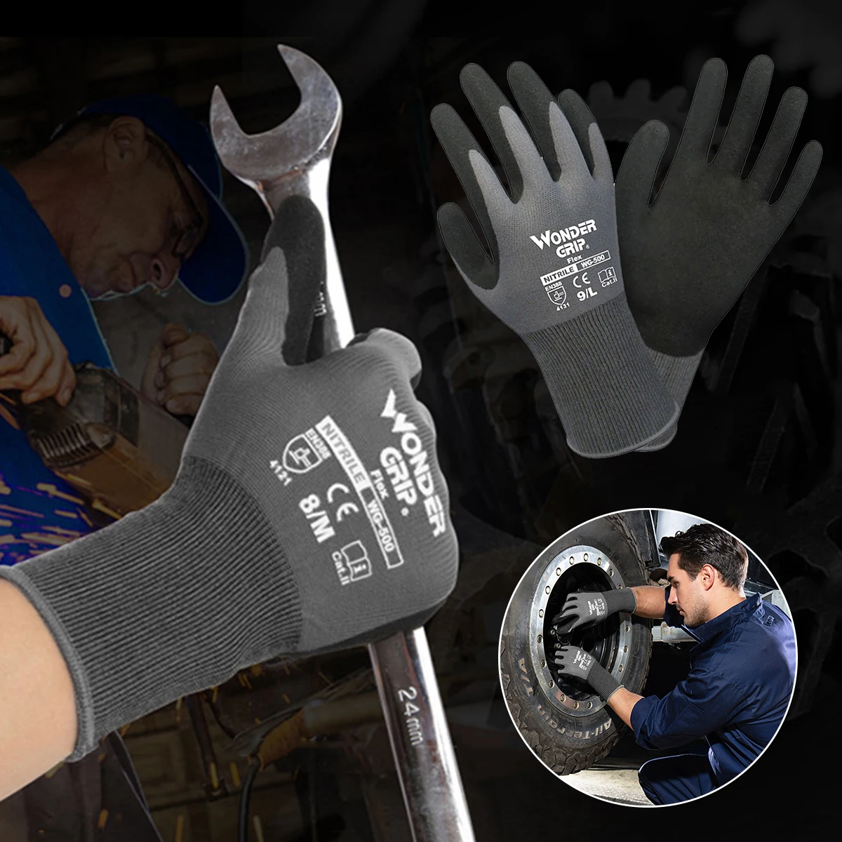 

Wonder Grip Work Gloves For Nylon Spandex Nitrile Coated Anti-skid Working Gloves- Dexterity Series