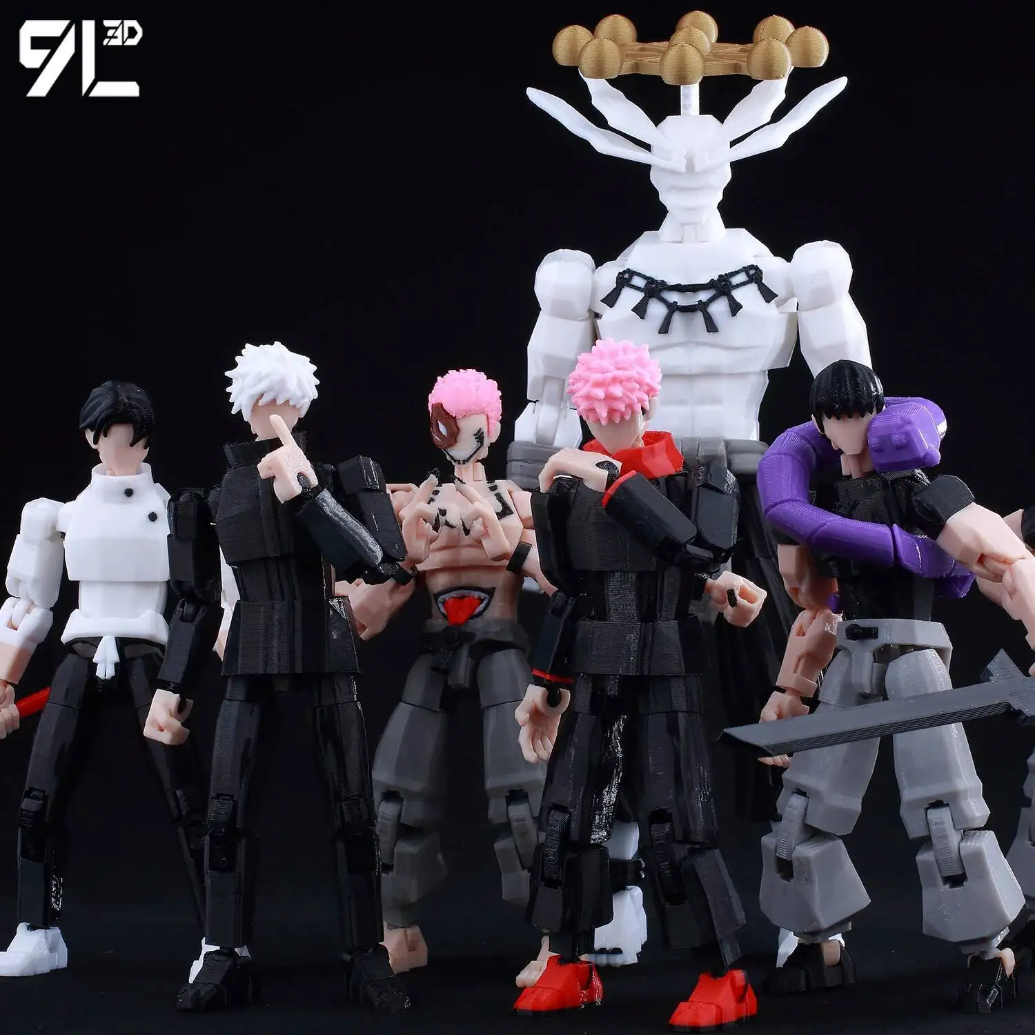9L3D Lucky13 Ganzkörper beweglicher Roboter DIY Montagespielzeug Eltern-Kind-Spiele ​   Multi-Gelenk-Actionfigur Jujutsu Line Sukuna