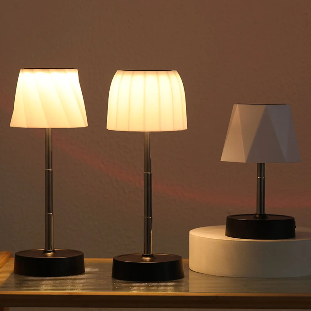 

LED Telescopic Table Lamp Stepless Dimmable Wireless Atmosphere Light USB Rechargeable Cordless Bedside Lamp for Kitchen Decor
