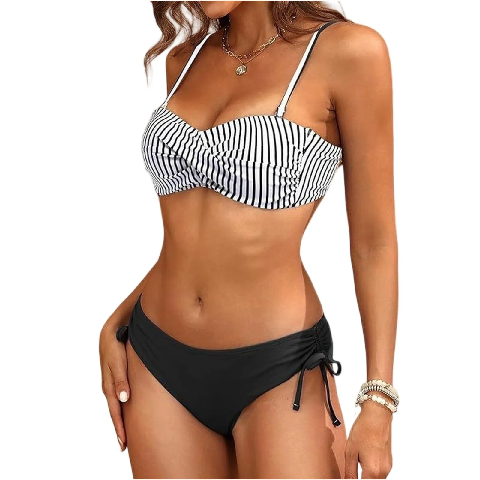 Voyage en plein air Floral vacances plage Bikini décontracté femmes sans soutien-gorge en acier ensemble de Bikini Sexy couleur unie sans bretelles Bandeau ensemble de Bikini