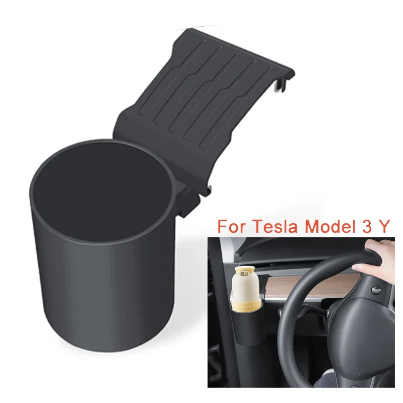 Per Tesla Model 3 Y Pannello strumenti Portabicchieri per acqua Supporto per telefono con controllo centrale Scatola portaoggetti per auto Accessori