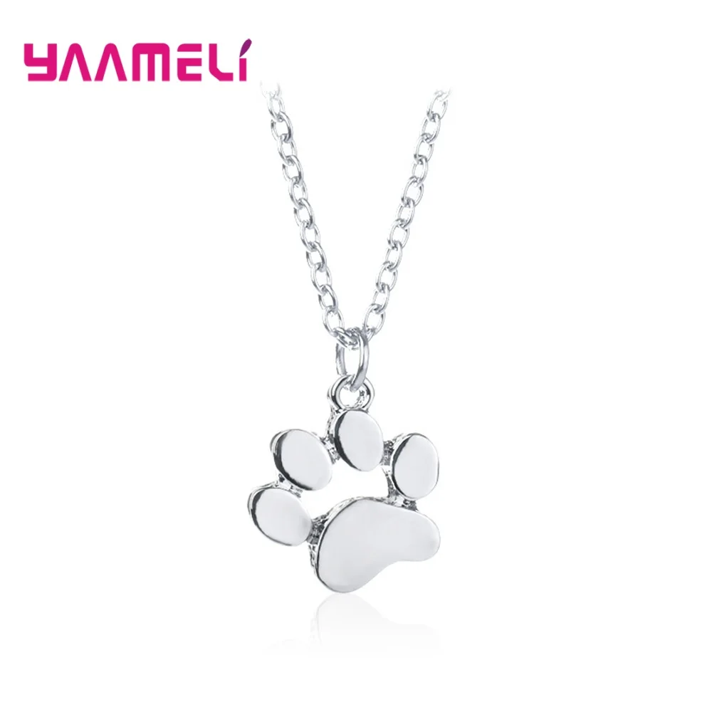 US Style S925 Sterling Silver Pendant Necklaces Bear Cat Puppy Claw Charming Charms for Girl Woman Easter Hallowmas Gifts