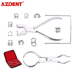 AZDENT Dental Dam Perforator dentysta urządzenie gumowa bariera perforacja wykrawania zestaw znaczek klip cios uchwyt zacisk