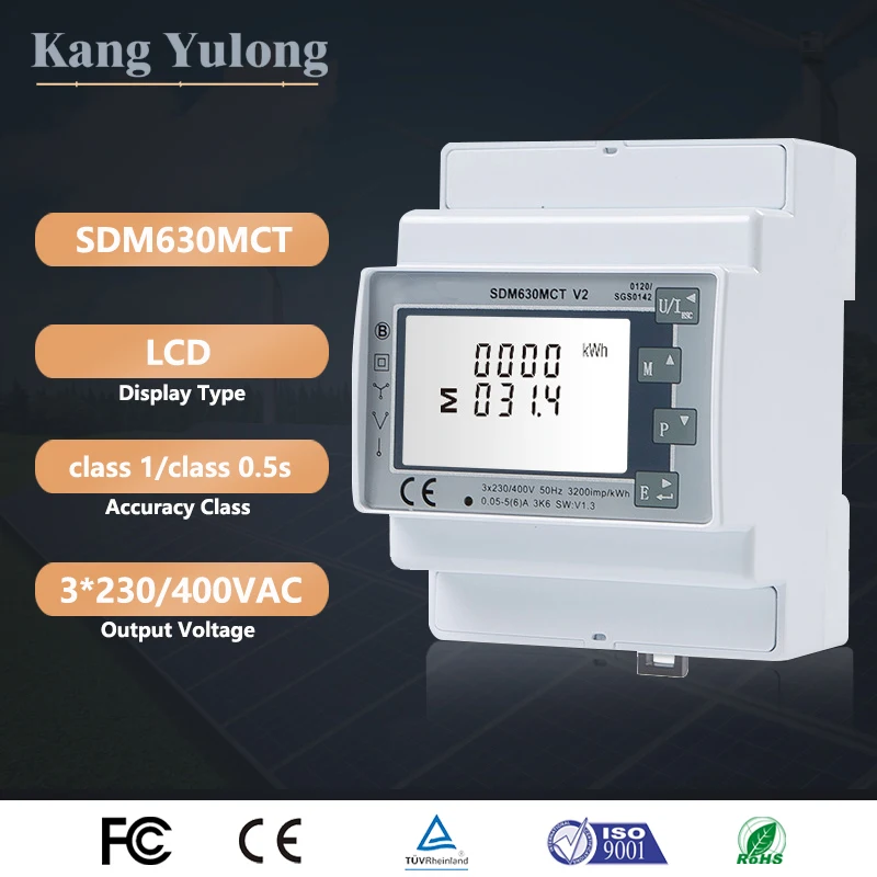 multifuncoes lcd display smart meter sdm630mct mid aprovado fase rs485 modbus 1a 5a 333mv 01