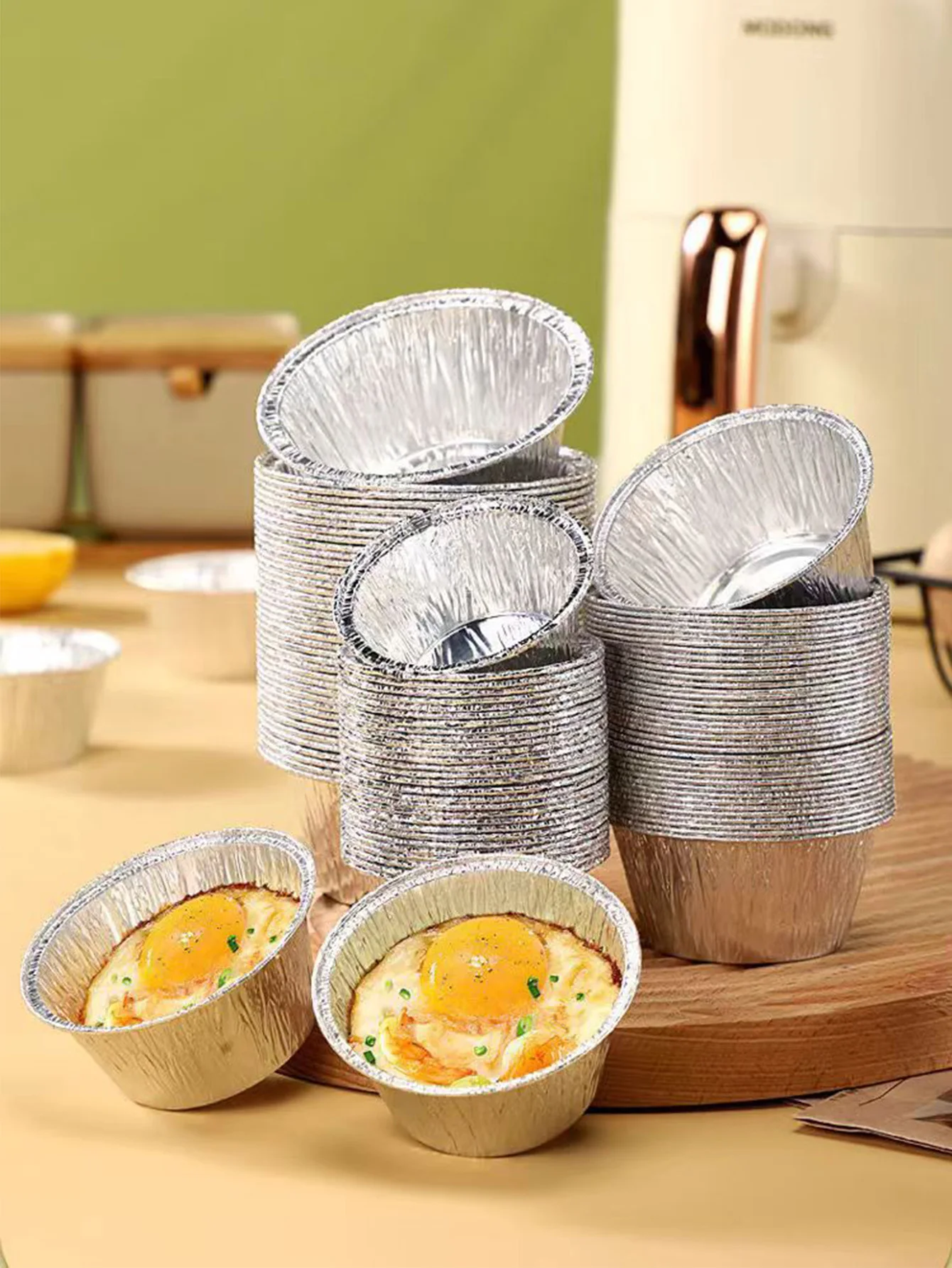 Air Fryer Special Paper Tin Foil Bowl Oven Household Egg Tart Holder Aluminum Foil Paper Plate Cake Mold Tin Foil Cup