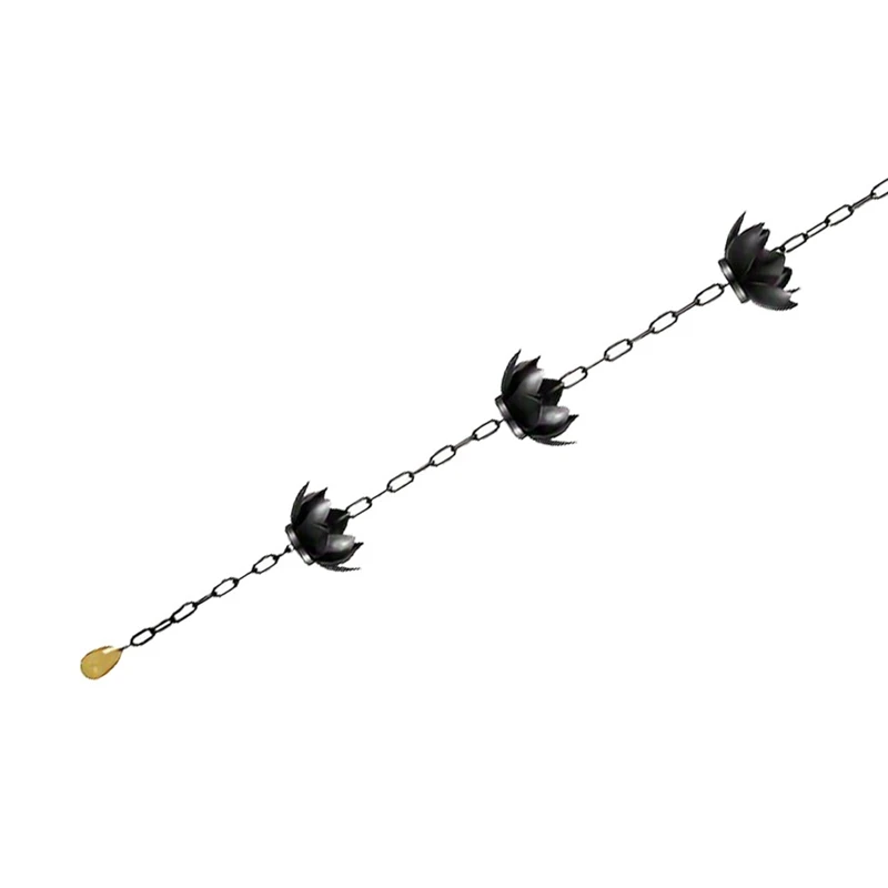 Rain Chain, Lotus Rain Catcher Chain For Gutters Outside , Rain Chain Cups To Replace Gutter Downspout, Divert Water