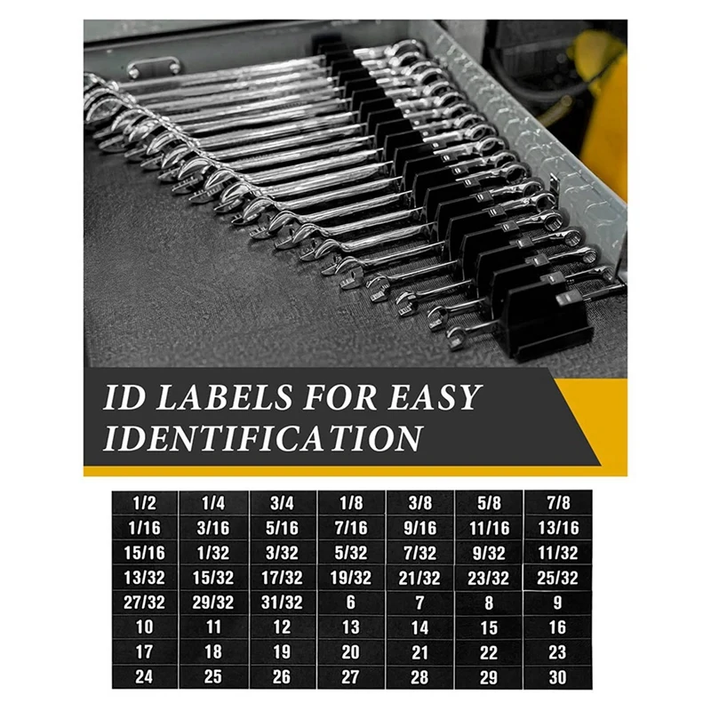 Organizador de llaves magnéticas TOP 40X para caja de herramientas, adecuado para 20 llaves, organizador de llaves es perfecto para garaje A