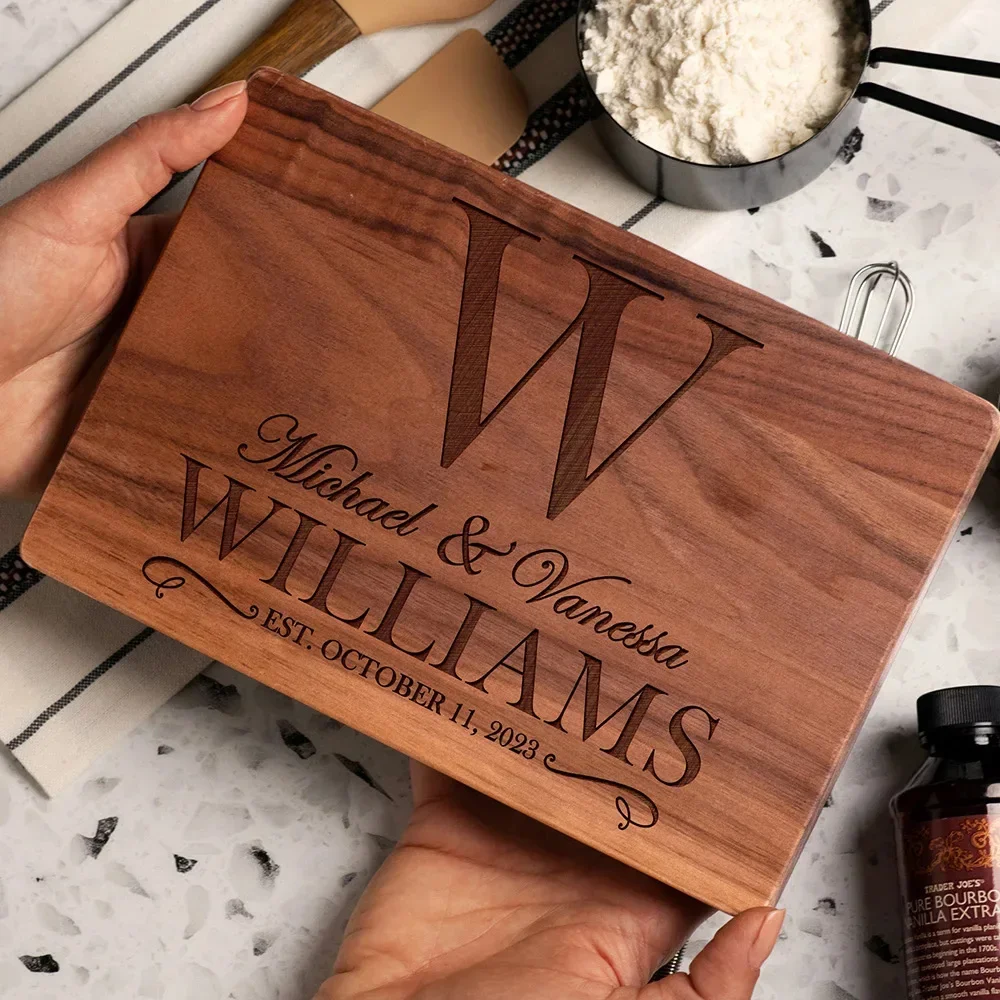 Customize Logo Walnut Wood Cutting Board Wooden Engraved Chopping Board Cutting Board Personalized custom Gift for friend